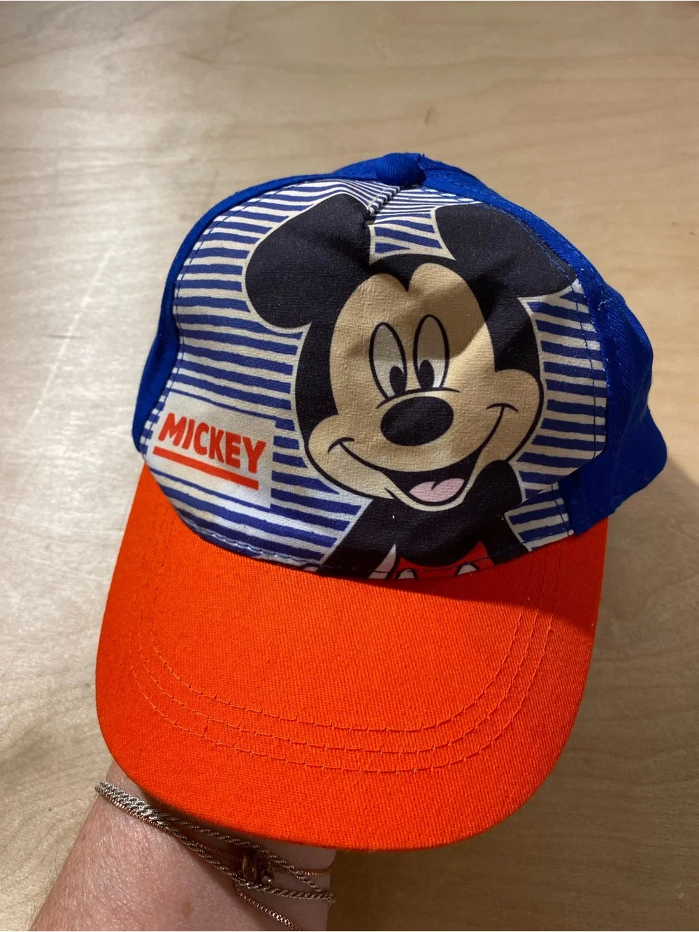 Disney Mickey Mouse Orange Brim Blue Crown Kids Baseball Cap (SZ)